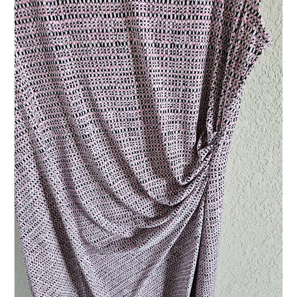 Brooks Brothers Woman Size M Geometric Print Dress Lined Side Ruching  Classic - Picture 2 of 6